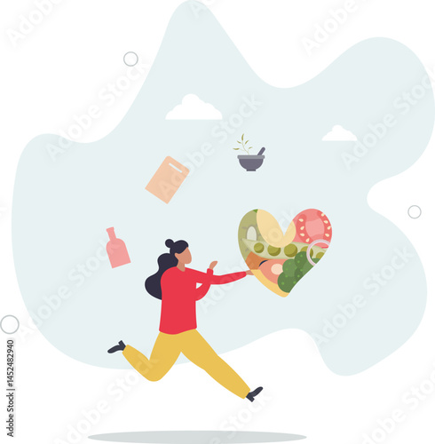 Vegan food lifestyle with vegetables and balanced diet .Fresh organic products for eco catering with nutrition and vitamins from raw fruit. character life .