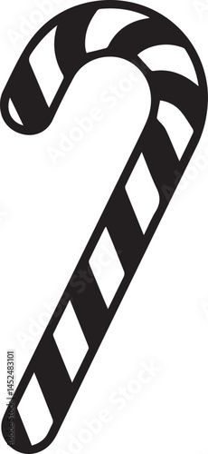 Christmas Sweet Silhouette Vector – Candy Cane Black Vector