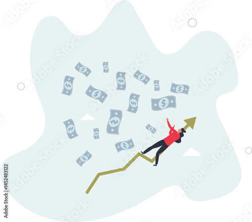 Easy money, passive income earn money while sleeping, get rich quick or success investment, earning from stock market, mutual fund or crypto concept, character life .