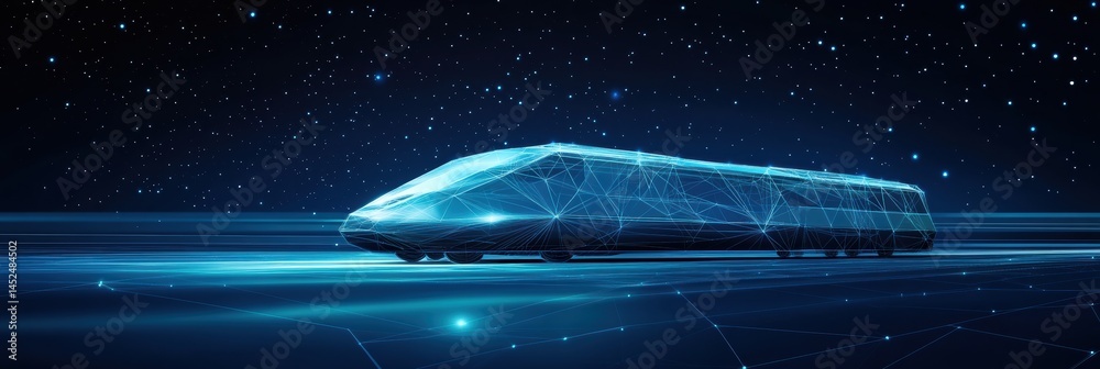 Obraz premium Futuristic high-speed train design showcasing advanced technology and connectivity