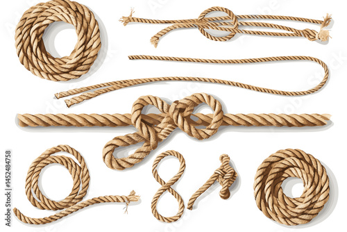 ship rope isolated on white background