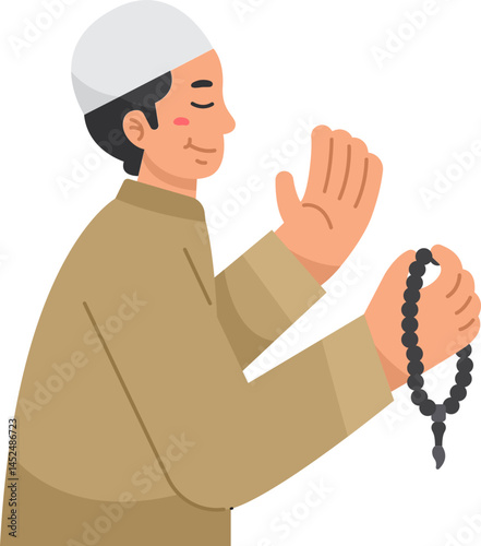Illustration of Praying Muslim 