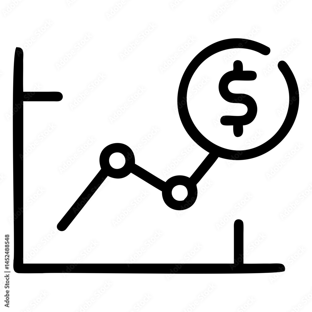 Financial growth chart icon showing dollar sign for investment and business performance analysis success rate isolated on transparent background Financial growth chart icon showing dollar sign for investment and business performance analysis success rate isolated on transparent background