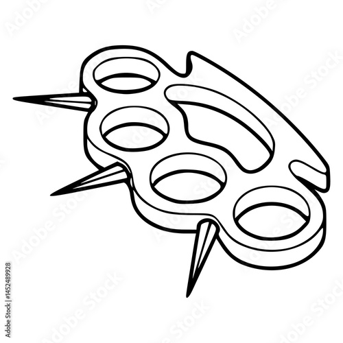 spiked knuckle duster vector illustration
