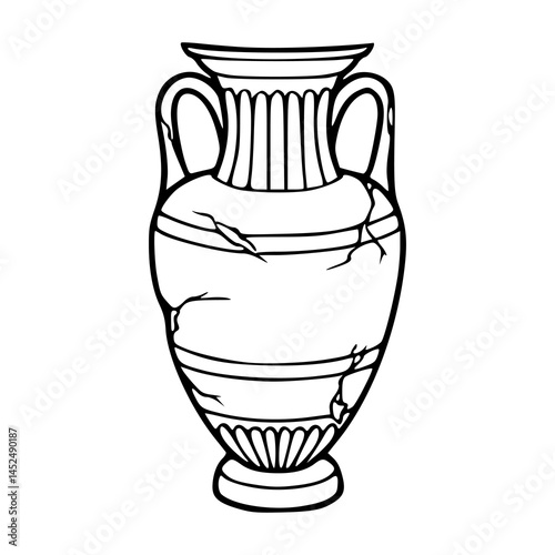 Greek vase outline design
