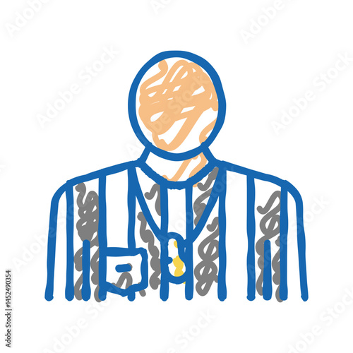 arbitrator judge or referee soccer icon doodle illustration