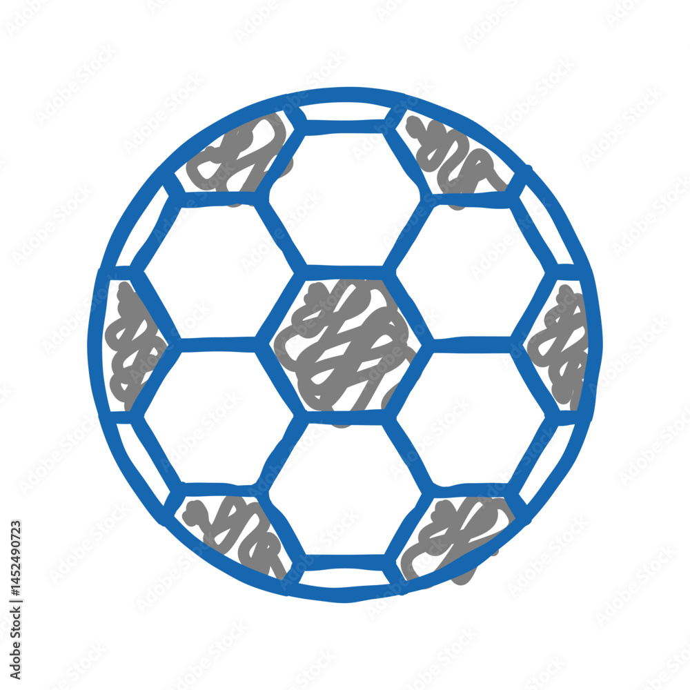Obraz premium ball soccer icon doodle illustration