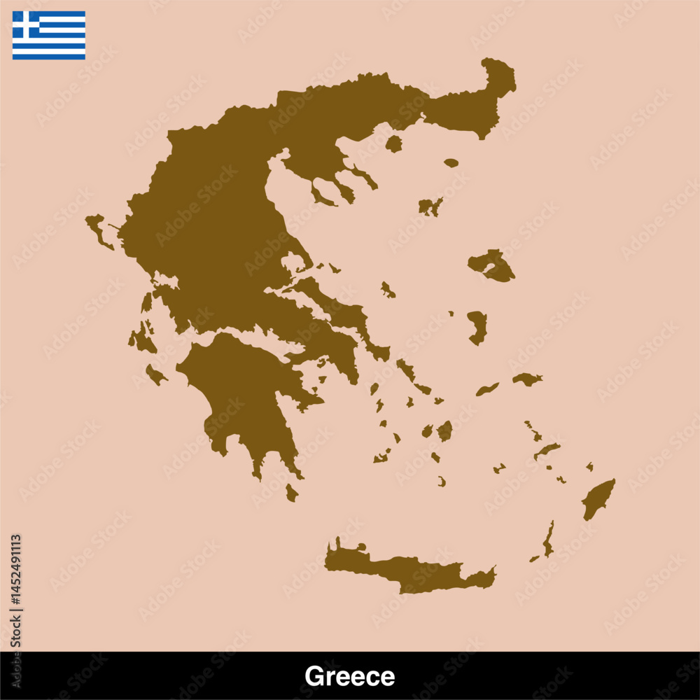 Obraz premium Greece country map vector isolated on transparent background