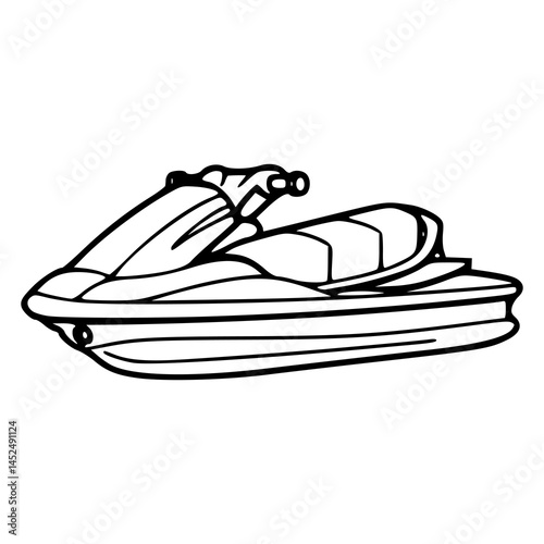 water scooter line art
