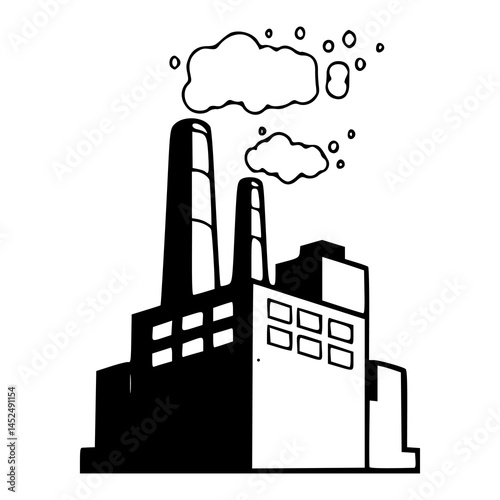 pollution source line art