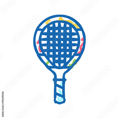 junior tennis racquet icon doodle illustration