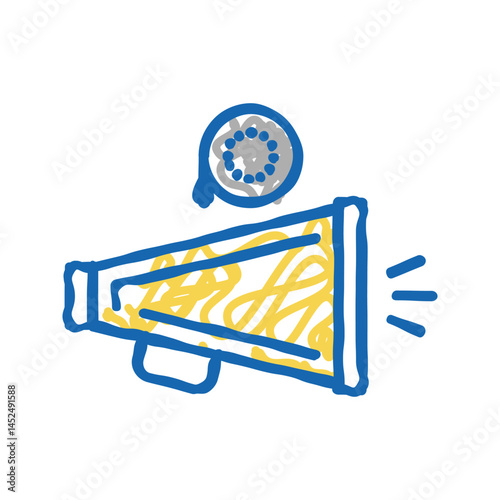 megaphone director tool icon doodle illustration