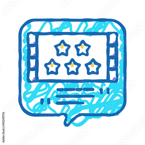 reviews movie icon doodle illustration