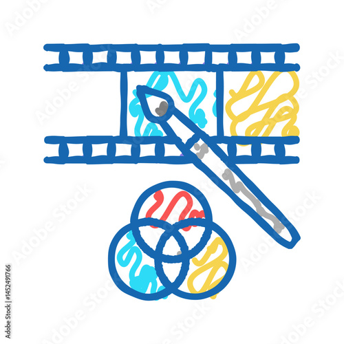 video editor icon doodle illustration