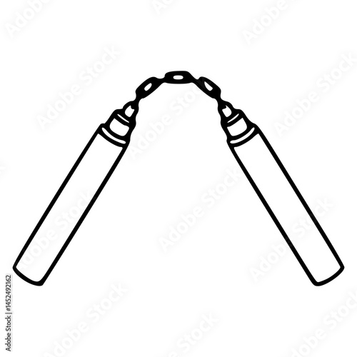 nunchaku martial arts weapon vector