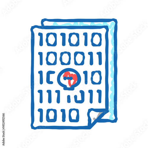 code of security software system icon doodle illustration