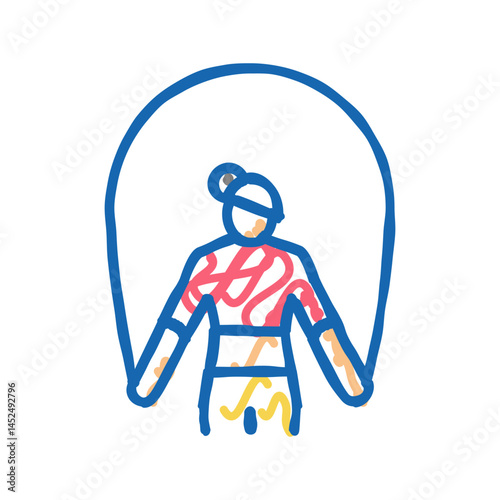 skipping rope training athlete icon doodle illustration