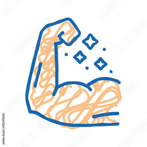 sportsman muscle icon doodle illustration