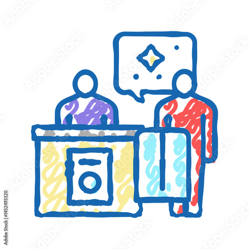 dry cleaning service icon doodle illustration