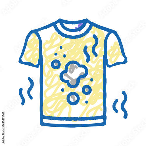dirty smelling t-shirt icon doodle illustration