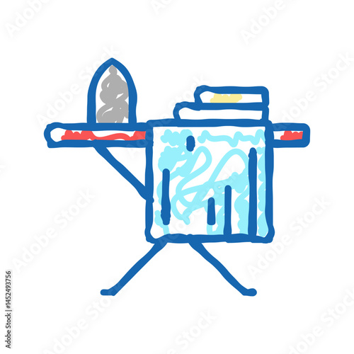 clothes ironing icon doodle illustration