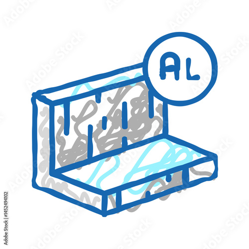 aluminum metal profile icon doodle illustration