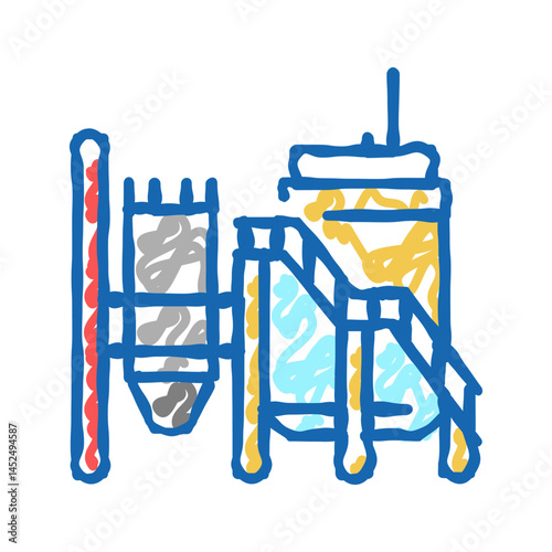 mineral processing plant icon doodle illustration