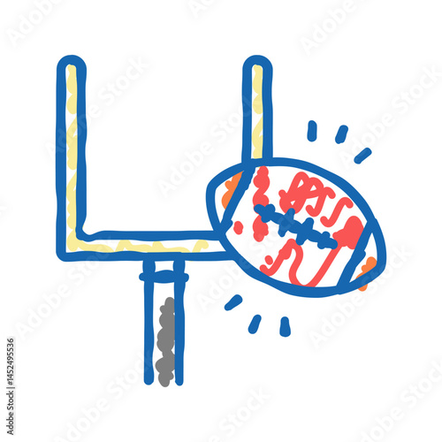 rugby extreme sport game icon doodle illustration
