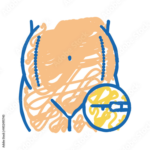 liposuction surgery icon doodle illustration