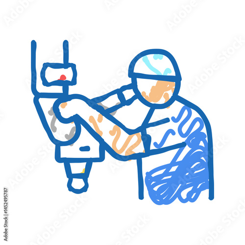 microsurgery doctor work icon doodle illustration