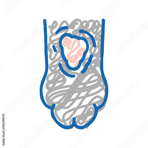 ringworm animal paw icon doodle illustration