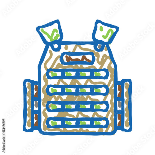 body armor icon doodle illustration