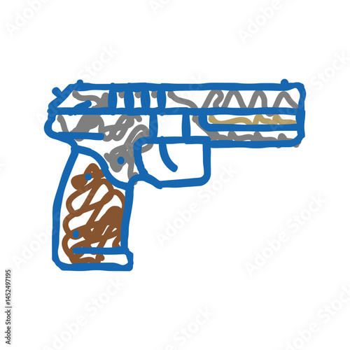 gun weapon icon doodle illustration
