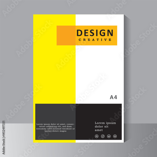 Corporate Yellow Book Cover Design Template in A4. Can be adapt to Brochure, Leaflet, Annual Report, Magazine, Poster, Business Presentation
