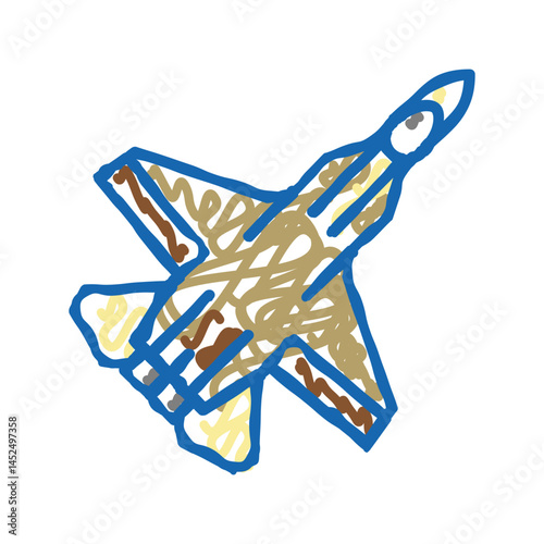 airplane army fly plane icon doodle illustration