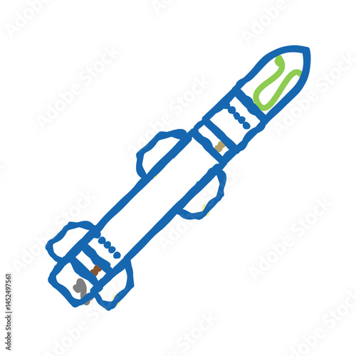 rocket war weapon icon doodle illustration