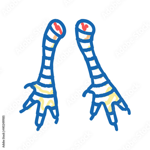 feet chicken icon doodle illustration