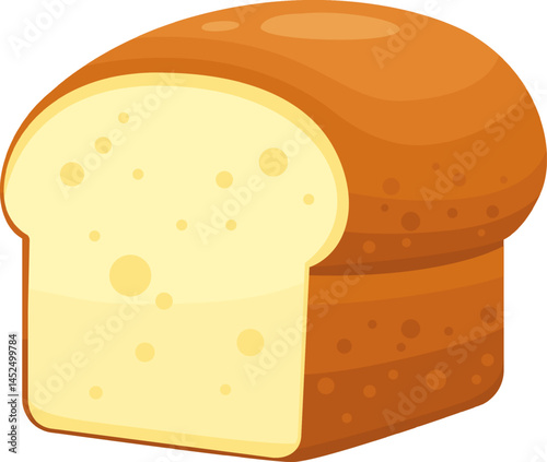 Half loaf of soft bread with airy crumb and golden crust, a staple food and essential part of many cultures, perfect for sandwiches, toast, or enjoying on its own