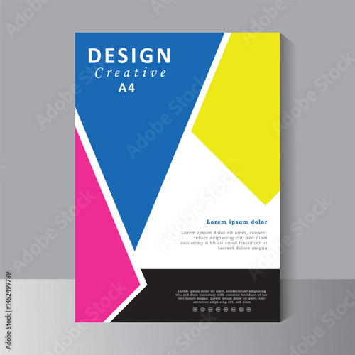 Annual report, brochure, flyer design template with four colours, Leaflet cover presentation, corporate book cover design, eps vector template, Vector desing in A4 size