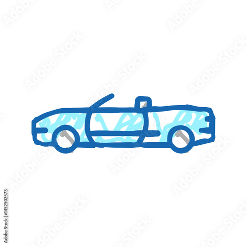 convertible car icon doodle illustration