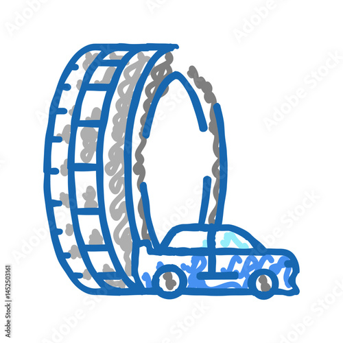 racing tires icon doodle illustration