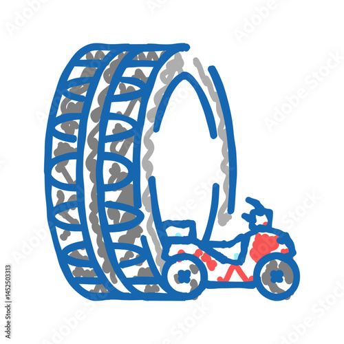 atv utv tires icon doodle illustration