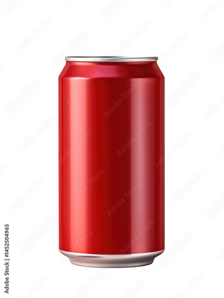 Blank Red Aluminum Can with Water Drops on transparent background Blank Red Aluminum Can with Water Drops on transparent background