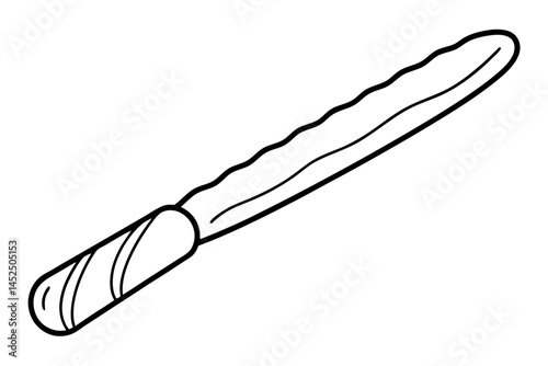 Bread Knife Line Art Vector Illustration