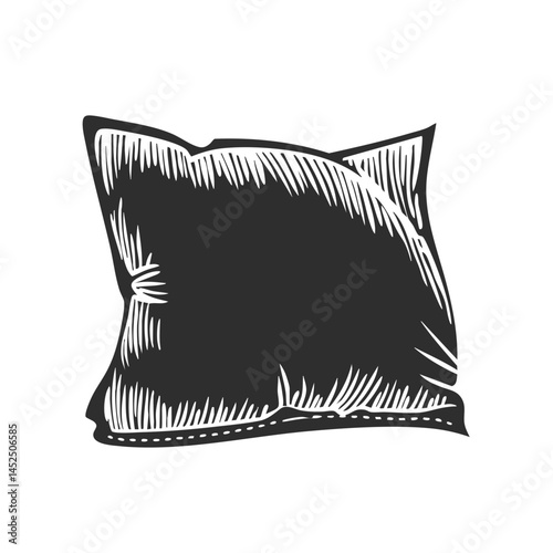 Pillow Silhouette Illustration. Comfort And Relaxation Symbol Isolated Vector Illustration