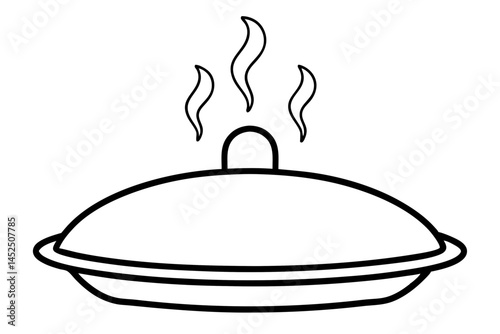 Hot Pad Line Art Vector Illustration