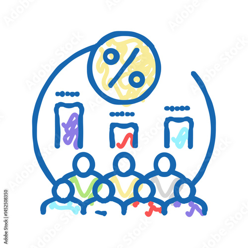 parliament voting icon doodle illustration