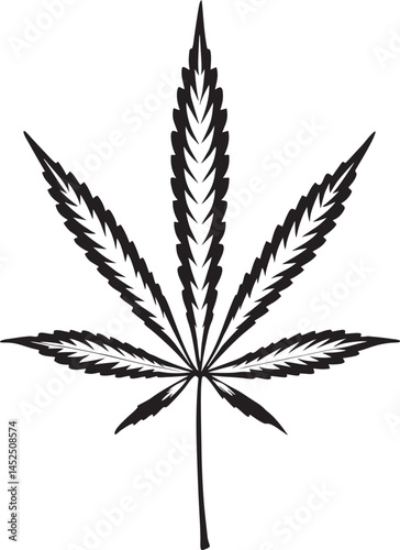 Cannabis Leaf Icon Marijuana Hemp CBD and Legalization Symbol