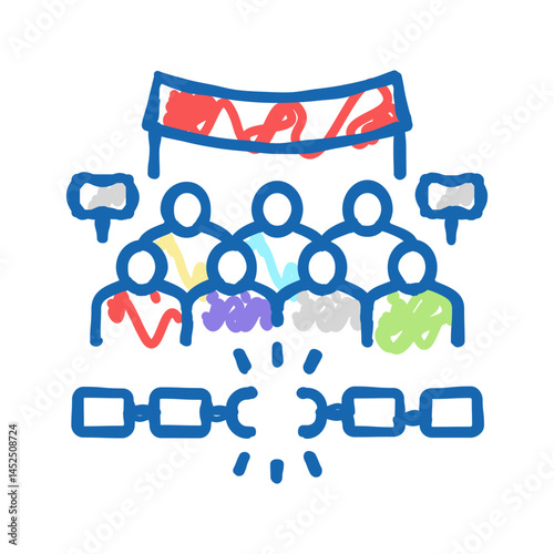 freedom of assembly icon doodle illustration