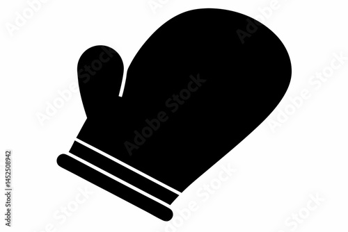 Oven Mitt Silhouette Vector Illustration 